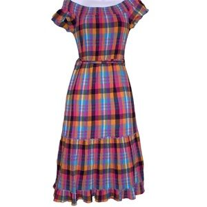 Multicolor Plaid Women's Dress